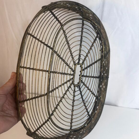 Metal Oval Shaped Bread Fruit Basket Sourdough MCM w/ Handles Decorative - Picture 3 of 7